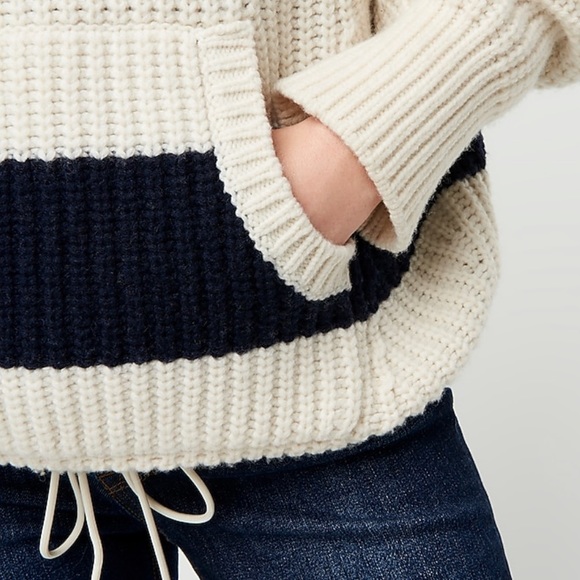 New J. Crew Pocket Stripe Turtleneck Sweater Sz XS - Picture 4 of 13